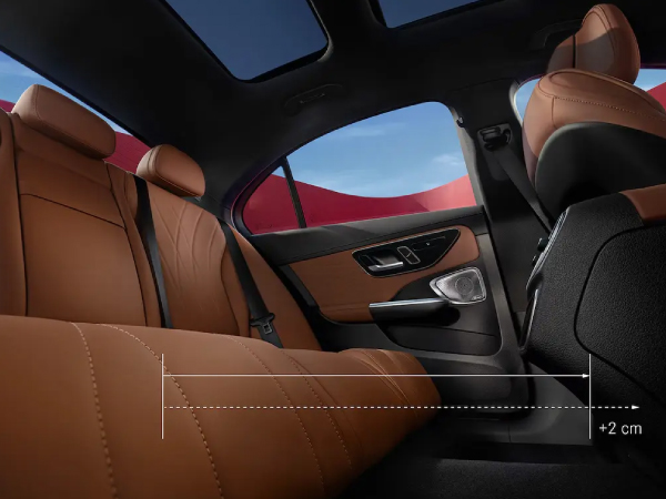 Espacio posterior ampliado del Clase C Sedán